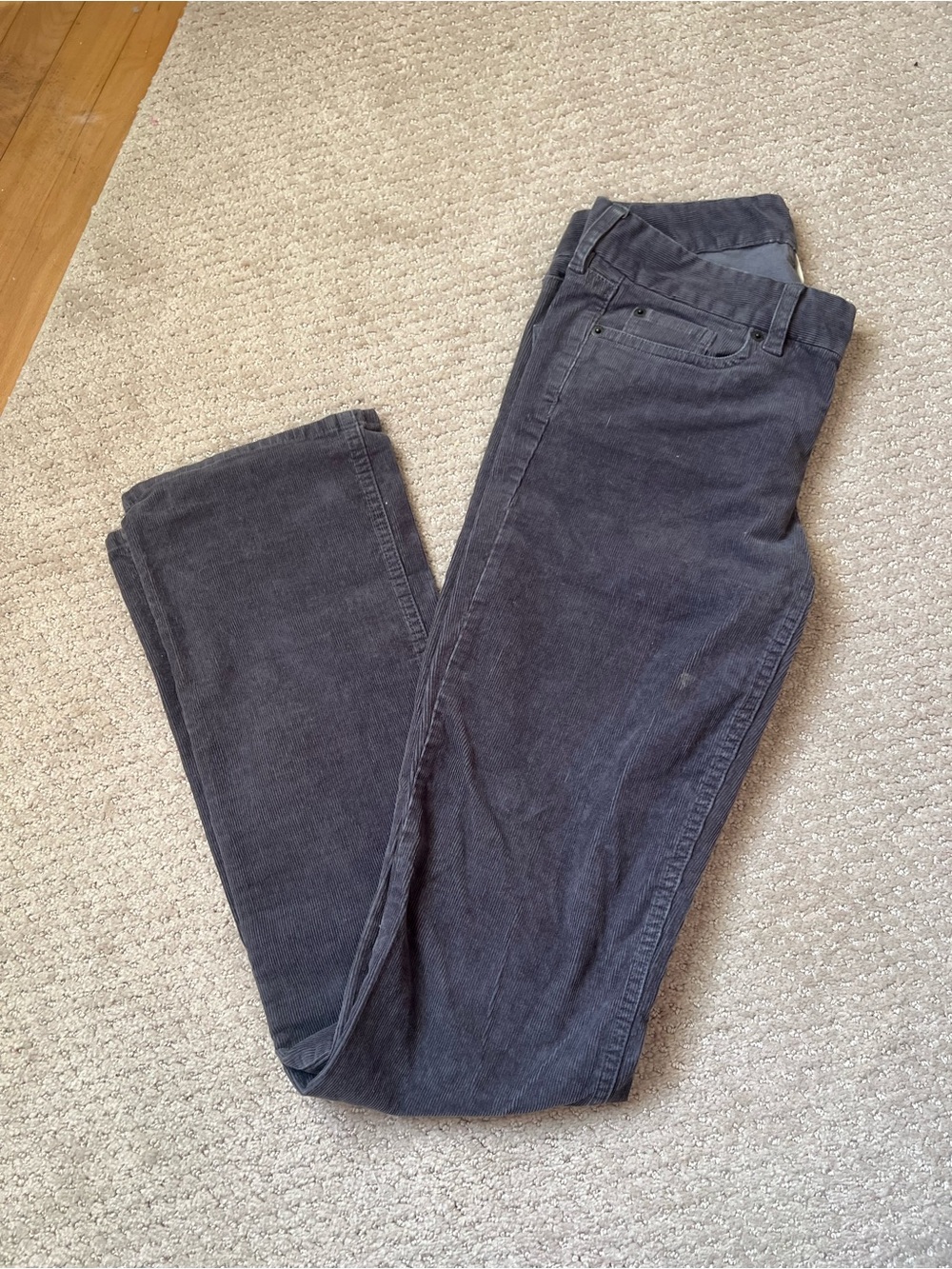 J. Crew Men's Straight Corduroy Jeans in Charcoal